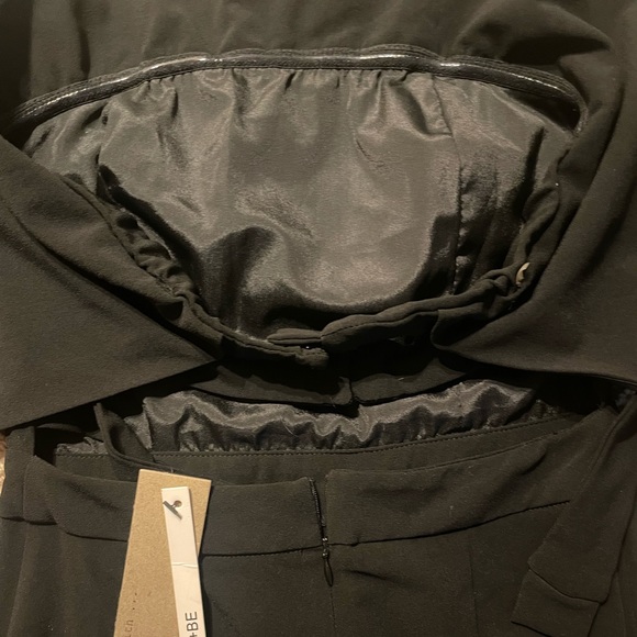 NWT DO + BE Womens Small Black Strapless Overlay Front Jumpsuit Wide Leg - Picture 3 of 6